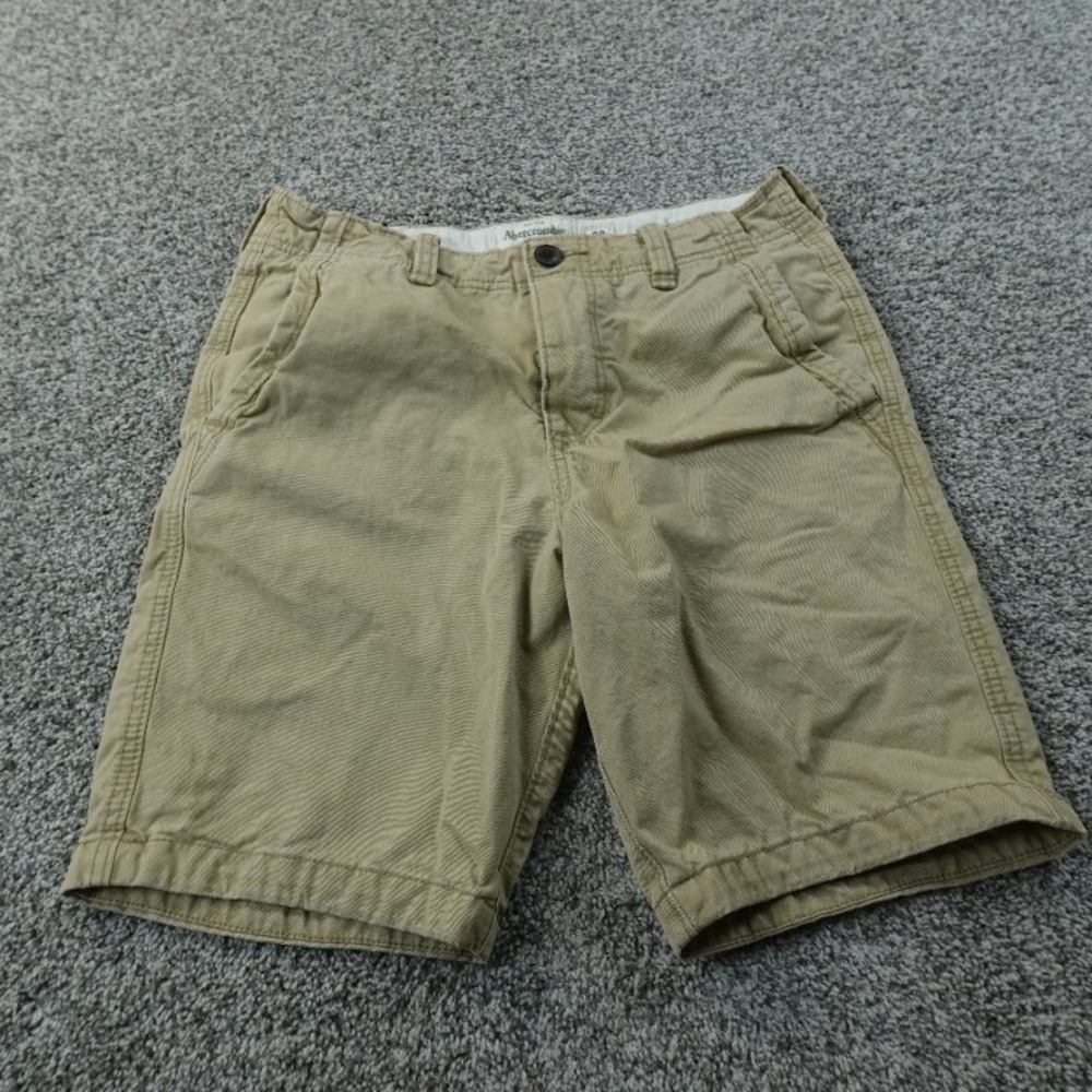VTG Abercrombie Fitch Shorts Mens 30 Beige Brown Button Fly Chino Preppy Y2K 00s